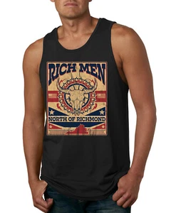 Rich Men North of Richmond Distressed Steer Mens Tank Top - Picture 1 of 7