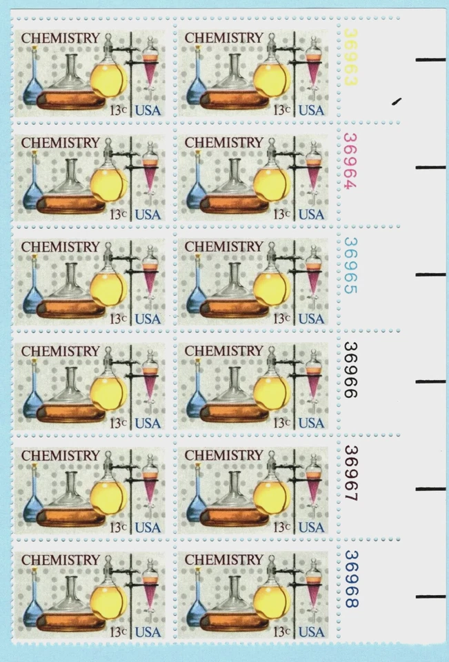 CHEMISTRY  plate block of 12 #1685 - Image 1 of 2