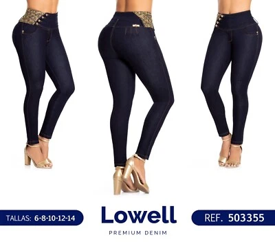 LOWELL MUJER JEANS COLOMBIANOS COLOMBIANOS PUSH UP JEANS LEVANTA COLA LEVANTAMIENTO DE GLÚTEOS - Imagen 1 de 3