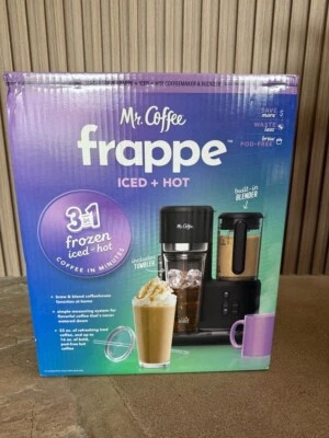 NEW Mr Coffee Frappe 3 in 1 Iced + Hot Single Serve Coffeemaker Blender Tumbler - Image 1 of 4