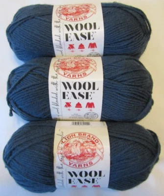 Hilo de mezclilla de mezcla de lana fácil de lana marca Lion - 197 yd/180 m - Peso #4 - 3 madejas Foto 1 de 4