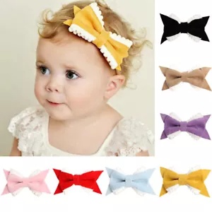 Newborn Baby Toddler Soft Stretchy Headband Cute Bow knot Velvet Headwear - Picture 1 of 10