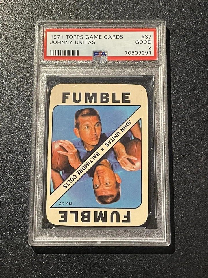1971 Topps Game Cards Johnny Unitas #37 PSA 2 - Image 1 of 4