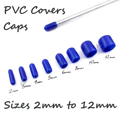 TAPPO TERMINALE BLU ASTA BARRA VITI BULLONI CAVO TUBI PVC GOMMA COPRIFILETTO TAPPI - Immagine 1 di 3
