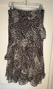 Vintage Lauren Ralph Lauren 100% Silk Tiered Ruffle Maxi Skirt Size M - Picture 1 of 11