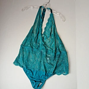 Cacique Intimate Wear14/16 Lace 81% Nylon, 19% Spandex, Emerald & Tie's at Neck - Picture 1 of 9