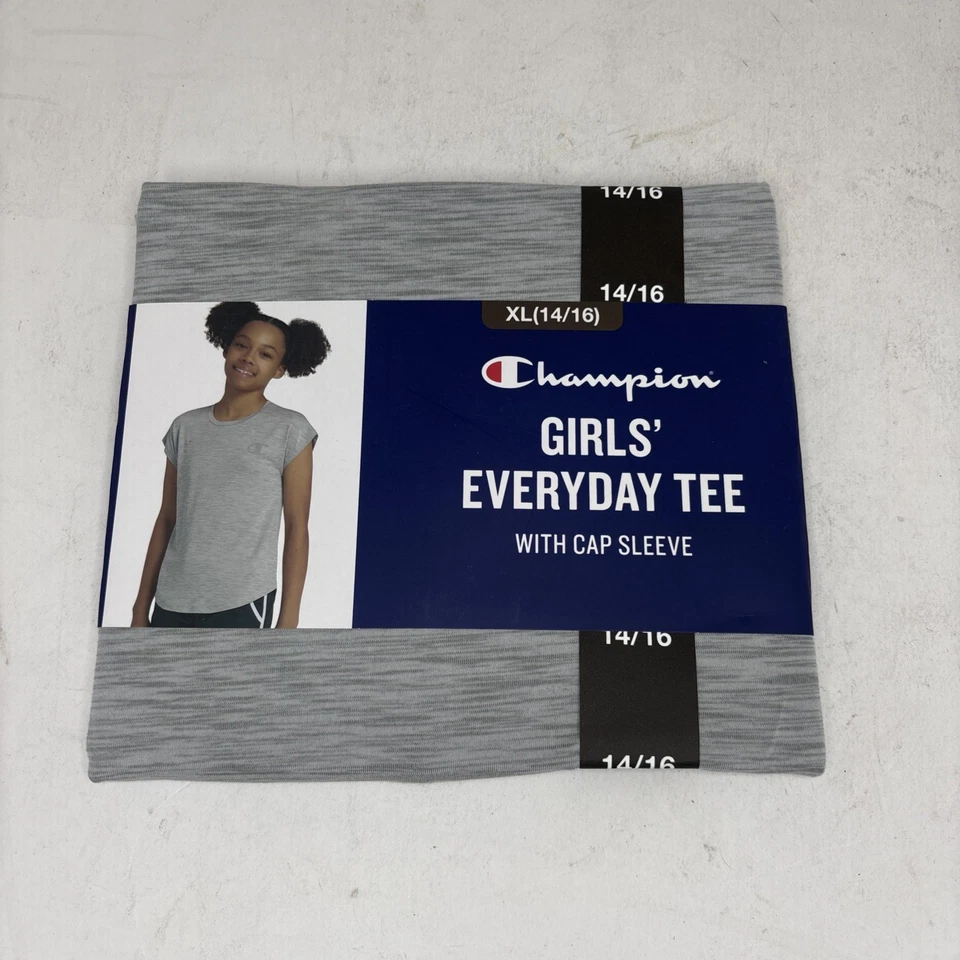Camiseta de manga corta para niñas Champion talla 14/16 gris Foto 1 de 4
