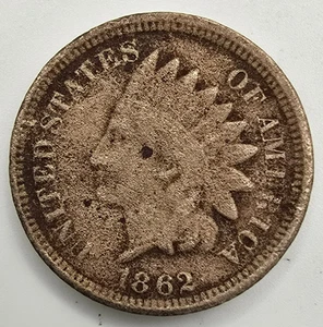 1862 Indian Head Cent VF/XF Details Penny EF IHC Type Coin CN Free Ship! - Picture 1 of 4