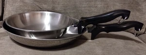 Chef's Ware Townecraft 8" & 10" Skillet Omelet Pan Stainless Gourmet No Lids - Picture 1 of 8