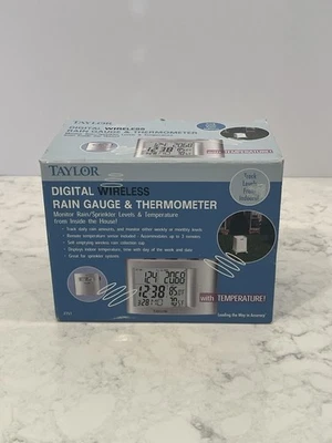 Pluviómetro y termómetro inalámbrico Taylor Digital con pantalla de temperatura Foto 1 de 2