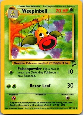 Weepinbell 064/130 Base Set 2 Uncommon LP - Image 1 of 2