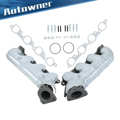 LH & RH Exhaust Manifold w/Gasket Kit For GMC Sierra 2500/3500 2001-2007 8.1L V8 - Изображение 1 из 4