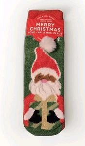 Bath & Body Works Weihnachten Mr Mrs Claus Shea infundierte Lounge-Socken Hausschuhe neu mit Etikett - Bild 1 von 2