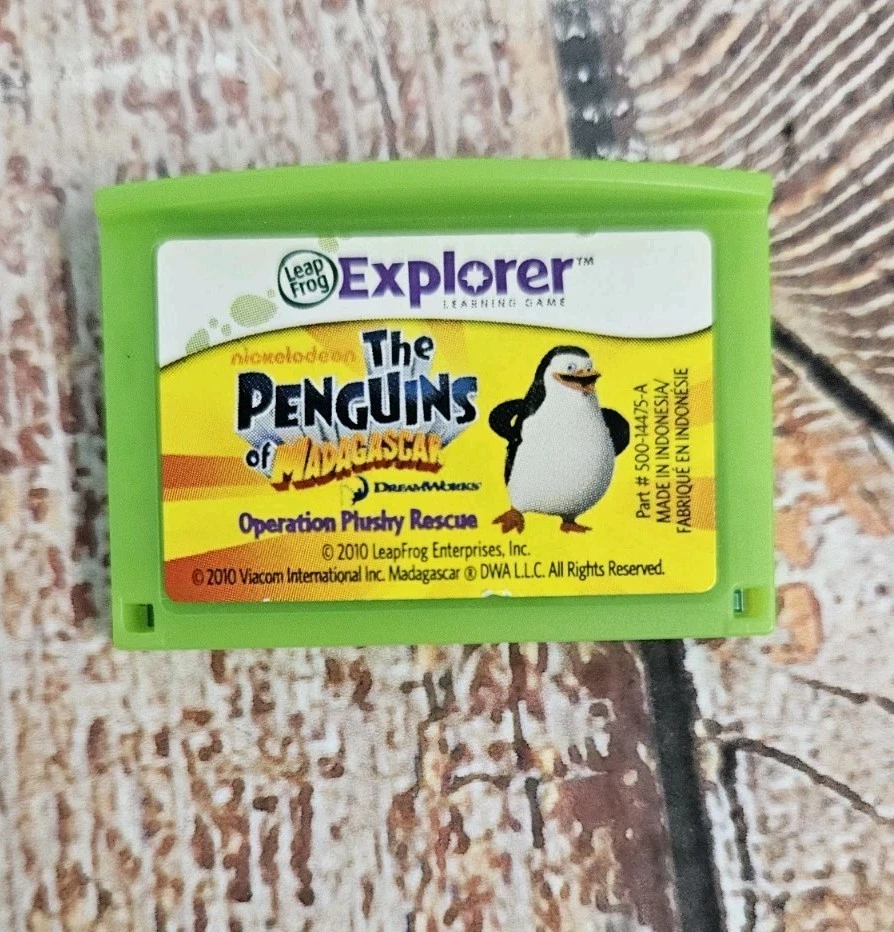 LEAPFROG EXPLORER LEAPPAD PENGUINS OF MADAGASCAR NICKELODEON GAME CARTRIDGE - Image 1 of 1