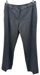 Absolu Paris Dress Pants Women 8 Gray Pinstripe Hi Rise Corpcore Classic Career - Picture 1 of 11