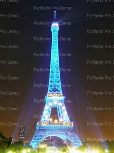 Eiffel Tower Birthday ~ Edible 2D Fondant Cake Cupcake Topper ~ D9228 * - Picture 1 of 1
