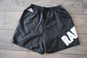 VINTAGE APEX ONE OAKLAND RAIDERS SHORTS 100% NYLON BLACK COLOR MENS MEDIUM RETRO - Picture 1 of 14
