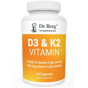 Vitamina D3 y K2 orgánica Dr. Berg con aceite MCT (10.000 UI) - 60/120 cápsulas