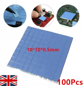 100Pcs GPU CPU Laptop Silicone Paste Gel Conductive Thermal Pad Heatsink Pad UK - Picture 1 of 14
