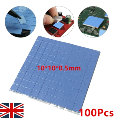 100Pcs GPU CPU Laptop Silicone Paste Gel Conductive Thermal Pad Heatsink Pad UK - Image 1 of 4