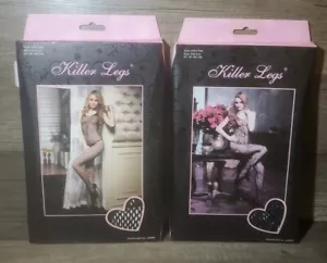 2 Killer Legs Lace Bodysuit Intimates Lingerie One Size 90-165lbs - Picture 1 of 7