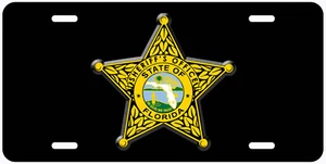 Sheriff Florida Aluminium Neuheit Auto schwarz Nummernschild - Bild 1 von 3