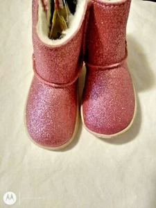 Size 5 Wonder Nation Pink Glitter Boots - Picture 1 of 6