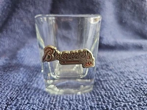 ATLANTA BRAVES Logo Colpo Quadrato Vetro Peltro Logo - Foto 1 di 1