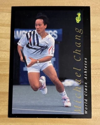 Tarjeta de tenis Michael Chang ~ 1992 clásica de atletas de clase mundial #36 Foto 1 de 2