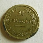 Altes Münzgewicht Italien /  FRANCE 20 FRANCHI    selten sehr schön