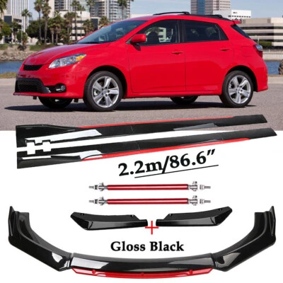 Front Bumper Lip Spoiler Splitter Side Skirt Glossy black For 2003 Toyota Matrix - Image 1 of 4