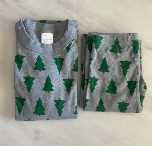 HANNA ANDERSSON Kids Long Sleeve Gray Green Tree Pj Pajama Set 2 Pc.  Size US 8 - Picture 1 of 9