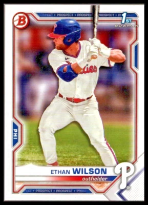 2021 BOWMAN DRAFT #BD140 ETHAN WILSON PHILADELPHIA PHILLIES - Image 1 of 2