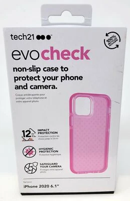 Tech21 Evo Check Case for iPhone 12 / iPhone 12 Pro 6.1" 2020, Flexible Slim Gel - Image 1 of 3