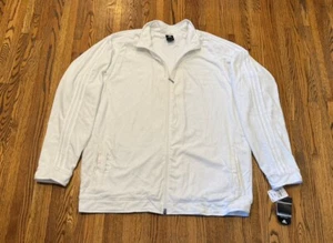 Adidas Basketball Vintage Retro 2003 Velour 3 Stripe Track Jacket 4XL Tall White - Picture 1 of 19