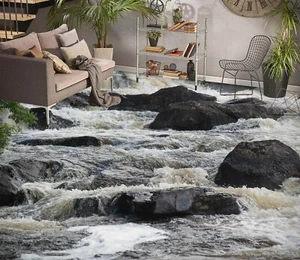 Papel pintado de piso 3D River Stones 17888NA murales impresión de pared 5D AJ PAPEL PINTADO UK Fay - Imagen 1 de 6