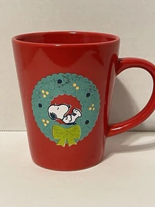 Peanuts Snoopy Weihnachtskranz Tasse rot schlafen Kaffee Tee Becher 12 Unzen - Bild 1 von 7