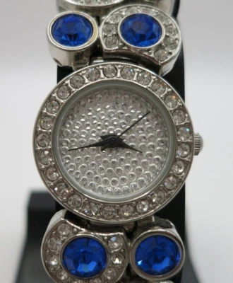 Reloj Cuarzo Suzanne Somers Cristal Azul y Plata - B6450 - Batería Nueva Foto 1 de 4