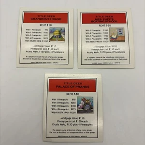 Monopoly SpongeBob SquarePants Replacement Cards Red Title Deed Mrs Puff - Picture 1 of 2