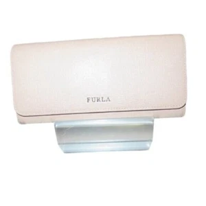 FURLA Pale Blush Champagne Pink Italian Leather Snap Closure Long Wallet - Picture 1 of 15