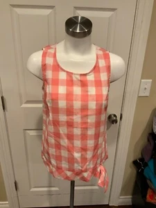 J. Crew Pink & White Gingham Plaid Tank Top, Size 0 - Bild 1 von 7