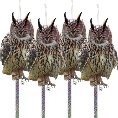 De-Bird Reflective Bird Repellent Scare Owl - Attractive Decoy Will Keep Wood - Image 1 of 4