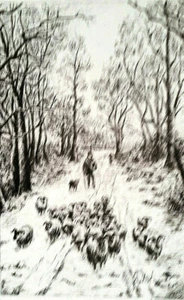 Guglielminotti Ali Aquaforte Flock year 1988 signed (35x25 cm) - Picture 1 of 4