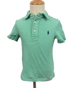 Polo Ralph Lauren Green White Striped Youth Boys 4T Short Sleeve Polo Shirt - Picture 1 of 5