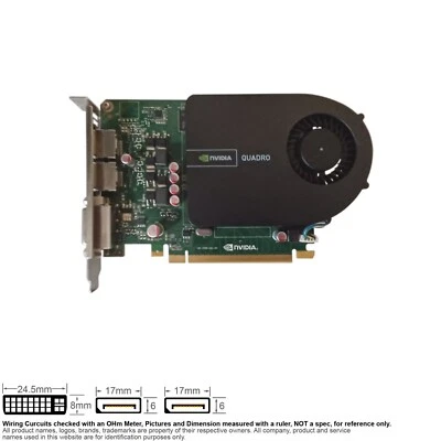 Controller Video Card DVI Displayport PCIe nVidia Quadro 2000 P2008 Dell 08MDMW - Image 1 of 4