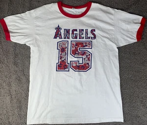MLB Anaheim LA Angels Tim Salmon 15 Hawaiian Floral Pattern SGA T-Shirt Adult XL - Picture 1 of 12