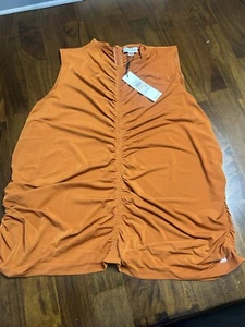 Calvin Klein Sleeveless Blouse Size 2X NWT Burnt Orange - Picture 1 of 6