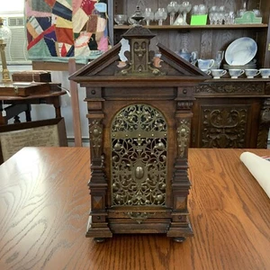 19th Century Miniature Vitrine Jewelry Box Spice Cabinet Mahogany? Walnut ? - Picture 1 of 20