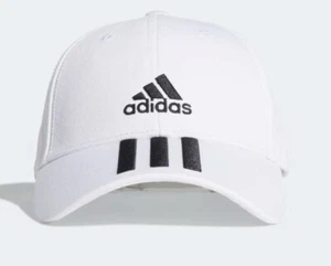 adidas 3 Stripes Performance Tour Stretch Fit Golf Baseball Cap Hat - White - Picture 1 of 7