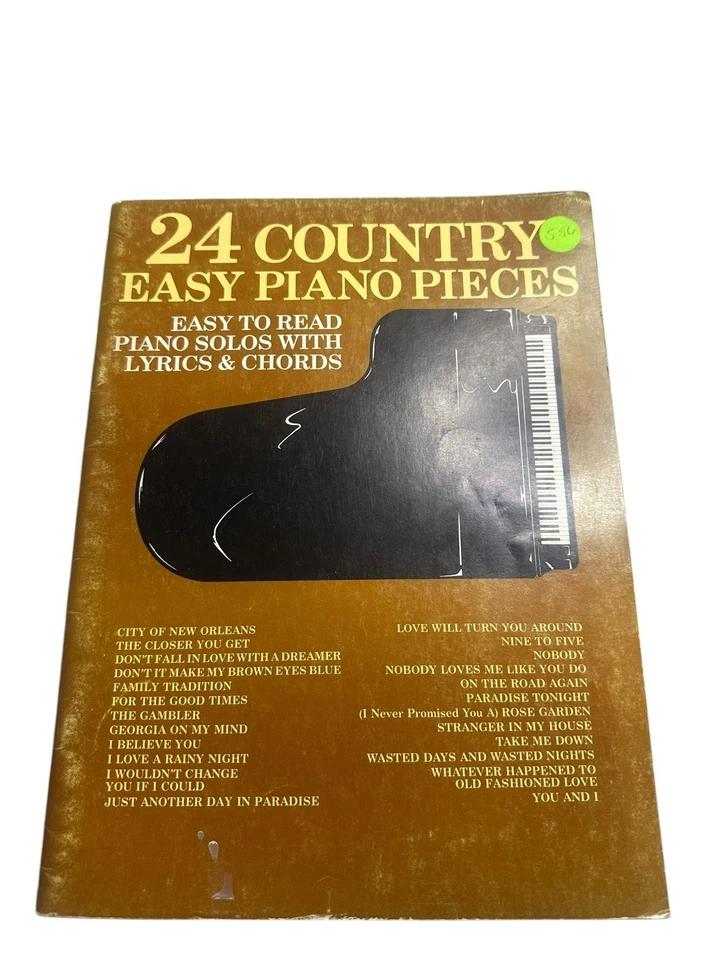 24 piezas de piano Country Easy fáciles de leer solos de piano con letras y cables 1985 Foto 1 de 4